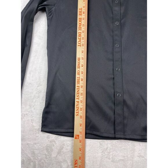 NWT Kenneth Cole New York Men's Snap Button-Up Shirt Size S Black Solid Stretch - Picture 14 of 15